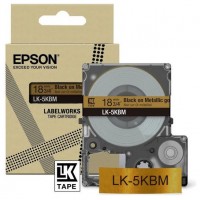 EPSON Cartucho de etiquetas Metallic Tape   Silver/Black 18mm(9m)   LK-5SBM