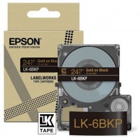 EPSON Cartucho de etiquetas Metallic Tape   Black/Gold 24mm(9m)   LK-6BKP