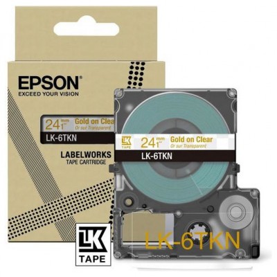 EPSON Cartucho de etiquetas Metallic Tape   Clear/Gold 24mm(9m)   LK-6TKN