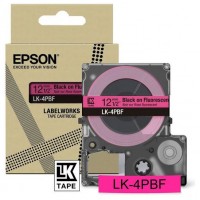 EPSON Cartucho de etiquetas Colour Tape   Fluorescent Pink/Black 12mm(5m)   LK-4PBF