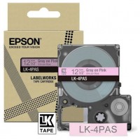 EPSON Cartucho de etiquetas Colour Tape   Pink/Grey 12mm(8m)   LK-4PAS