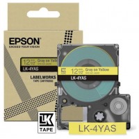 EPSON Cartucho de etiquetas Colour Tape   Yellow/Grey 12mm(8m)   LK-4YAS
