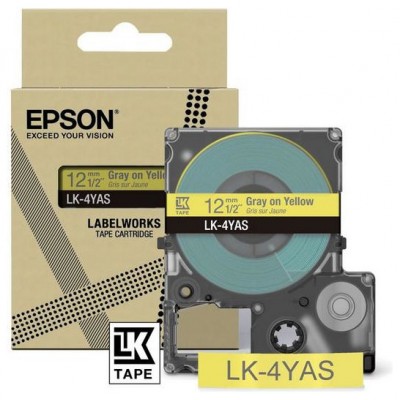 EPSON Cartucho de etiquetas Colour Tape   Yellow/Grey 12mm(8m)   LK-4YAS