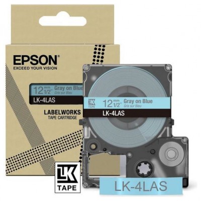 EPSON Cartucho de etiquetas Colour Tape   Blue/Grey 12mm(8m)   LK-4LAS