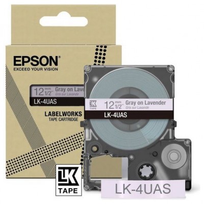 EPSON Cartucho de etiquetas Colour Tape   Lavender/Grey 12mm(8m)   LK-4UAS