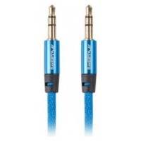 CABLE ESTEREO LANBERG JACK 3.5MM MACHO/JACK 3.5MM MACHO 1M AZUL