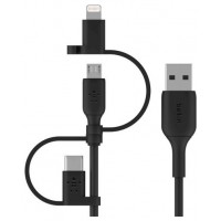 Belkin BOOST CHARGE cable USB 1 m USB A USB C/Micro-USB B/Lightning Negro (Espera 4 dias)-21SX Belkin BOOST CHARGE cable USB 1 m USB A USB C/Micro-USB B/Lightning Negro (Espera 4 dias)