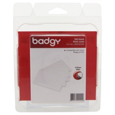 PACK 100 TARTEJAS PVC BADGY CBGC0030W (Espera 4 dias)