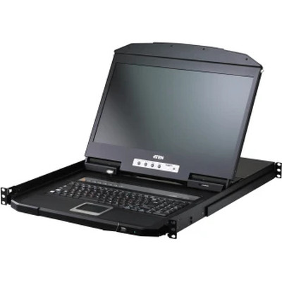 ATEN CONSOLA LCD KVM CL3708NX (SPANISH KEYBOARD / 2X-K06 SG) PARA RACK, 8 PUERTOS USB-HDMI, SINGLE RAIL, PANTALLA PANORAMICA 18.5", FONDO REDUCIDO, CONSOLA EXTERNA, LUZ LED Y SOPORTE USB. (Espera 4 dias)