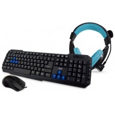 Combo Teclado + Raton + Auriculares, Negro