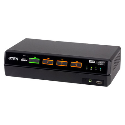 ATEN Conmutador KVM universal seguro de 4 puertos USB 5K DisplayPort/HDMI con doble monitor y CAC (compatible con PSD PP v4.0) (Espera 4 dias)