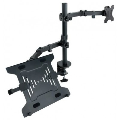 TOOQ SOPORTE MESA MONITOR/PORTÁTIL 2 BRAZOS NEGRO