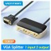 DIVISOR VGA CON ALIMENTACION EXTERNA VGA/M A 2xVGA/H 1 M NEGRO VENTION (Espera 4 dias)