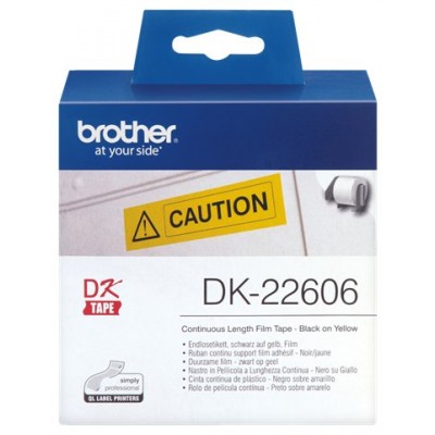 BROTHER Rollo de Pelicula Plastica Continua Amarilla de 62mm x 15,24m