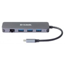 HUB USB-C D-LINK DUB-2334 A 3xUSB3.0 1xUSB-C PD 60W)