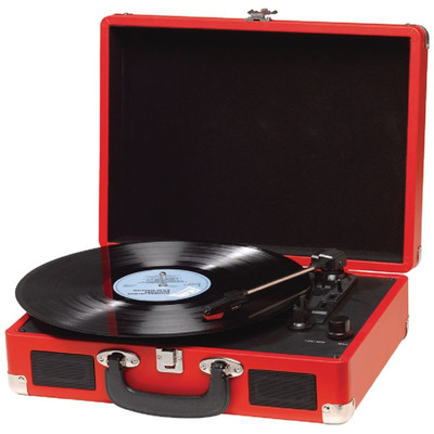 TOCADISCOS DENVER USB CON SOFTWARE DE GRABACION PARA PC ROJO