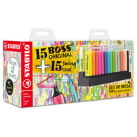 EXPOSITOR DE MESA 30 MARCADORES (15 BOSS + 15 SWING COOL) STABILO E87-3710 (Espera 4 dias)