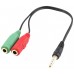 ADAPTADOR PARA AURICULARES DE PC, 1X 3,5 AUX 4-PIN 2X 3,5 MM AUX 3-PIN F.