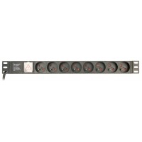 REGLETA RACK GEMBIRD 1U 16A 8 TOMAS NEGRO 3 M CON INTERRUPTOR