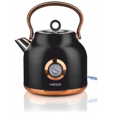 HERVIDOR ELECTRICO ART DECO 1.7L 2200W NEGRO INOX HAEGER (Espera 4 dias)