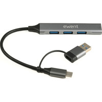 Ewent EW1154 hub de interfaz USB 3.2 Gen 1 (3.1 Gen 1) Type-A + Type-C Gris (Espera 4 dias)-1SX Ewent EW1154 hub de interfaz USB 3.2 Gen 1 (3.1 Gen 1) Type-A + Type-C Gris (Espera 4 dias)