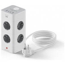 Ewent EW3864 Regleta 8 Tomas SHUCKO +2USB-A+2USB-C