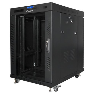 ARMARIO LANBERG RACK 19" 15U 600X800 FLAT PACK NEGRO PUERTA CRISTAL CON LCD