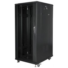 ARMARIO LANBERG RACK 19" 27U 600X800 FLAT PACK NEGRO PUERTA CRISTAL CON LCD