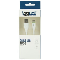 iggual cable USB-A/USB-C 100 cm blanco-1SX iggual cable USB-A/USB-C 100 cm blanco