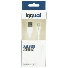 iggual cable USB-A/Lightning 100 cm blanco