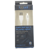 iggual Cable USB-A/USB-C 100 cm blanco Q3.0 3A-1SX iggual Cable USB-A/USB-C 100 cm blanco Q3.0 3A
