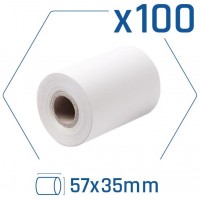 Pack 100 rollos papel t&eacute;rmico dat&aacute;fono 57x35 mm