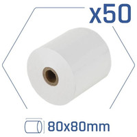 iggual Caja 50 rollos papel t&eacute;rmico sin BPA 80x80