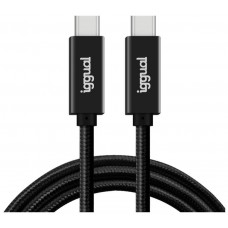 iggual Cable USB-C 3.2 Gen2x2 100W 5A 4K 1m nylon-SX2 iggual Cable USB-C 3.2 Gen2x2 100W 5A 4K 1m nylon