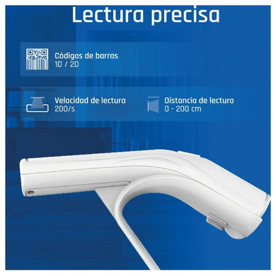 iggual Lector código barras 2D USB botón blanco-SX5 iggual Lector código barras 2D USB botón blanco