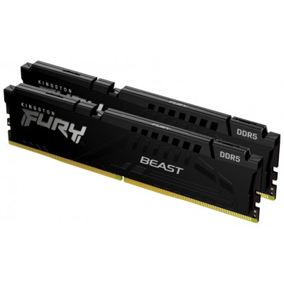 MEMORIA KINGSTON FURY BEAST BLACK DDR5 32GB KIT2 5600MHZ  CL40 KF556C40BBK2-32 (Espera 4 dias)