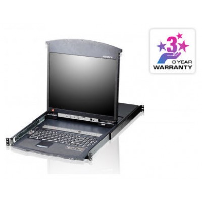 Aten Consola LCD dual rail con switch KVM integrado multi-interfaz Cat 5 de 16 puertos (Espera 4 dias)