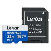 LEXAR 32GB BLUE PLUS MICROSDHC UHS-I WITH SD ADAPTER, UP TO 100MB/s READ C10 A1 V10 U1 (Espera 4 dias)-1SX LEXAR 32GB BLUE PLUS MICROSDHC UHS-I WITH SD ADAPTER, UP TO 100MB/s READ C10 A1 V10 U1 (Espera 4 dias)