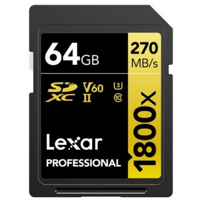 Lexar 1800x 64 GB SDXC UHS-II Clase 10 (Espera 4 dias)