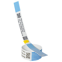 BROTHER Caja de 20 rollos de etiquetas hospitalarias imprimibles azules de 20 x 254mm - 125 pulseras/rollo