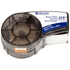 BRADY BMP21 Series Vinyl Labels Black on White 3/8" 9.5mm x 6.4mm, Blanco sobre negro