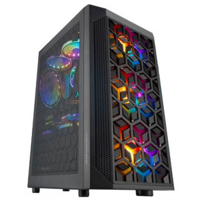 CAJA MICROATX GAMING MARS GAMING MCMESH BLACK DISENO