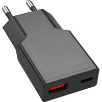 CARGADOR USB PARED USB-C + USB-A GaN 30W NEGRO MARS GAMING (Espera 4 dias)-2SX CARGADOR USB PARED USB-C + USB-A GaN 30W NEGRO MARS GAMING (Espera 4 dias)