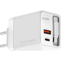 CARGADOR USB PARED USB-C + USB-A GaN 65W BLANCO MARS GAMING (Espera 4 dias)-4SX CARGADOR USB PARED USB-C + USB-A GaN 65W BLANCO MARS GAMING (Espera 4 dias)