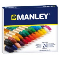 ESTUCHE DE 24 UNIDADES CERAS BLANDAS COLORES SURTIDOS MANLEY MNC00066 (Espera 4 dias)