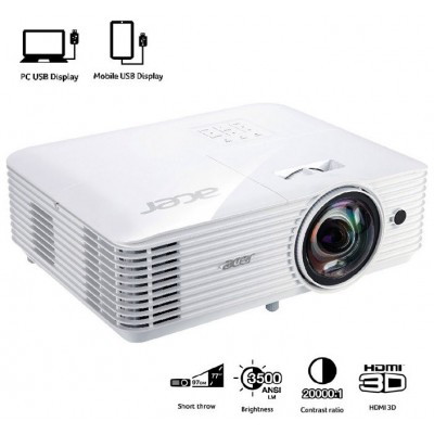 PROYECTOR ACER S1286HN DLP 3D XGA 3500LM 20000/1 HDMI RJ45 SHORT 0.6 EURO EMEA