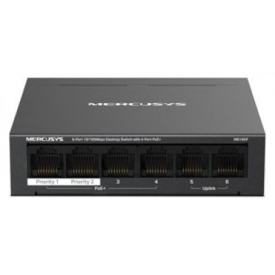 SWITCH POE+ NO GESTIONABLE MERCUSYS MS106P 6P 6xRJ45