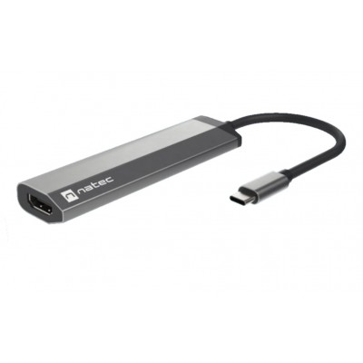 ADAPTADOR NATEC FOWLER SLIM USB-C 2XUSB 3.0,HDMI 4K,USB-C PD