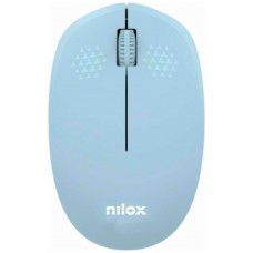 Nilox Ratón Wireless, 1000 DPI, 3 botones, Azul