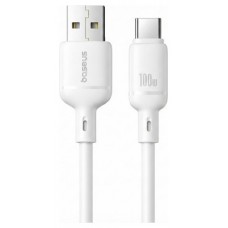 OS-BASEUS SILKY FAST CHARGING DATA CABLE USB-A TO USB-C 3A 2M MOON WHITE (Espera 4 dias)